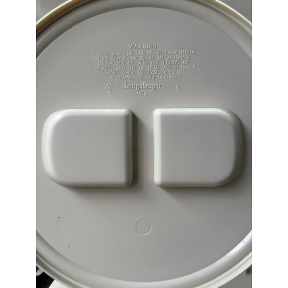 VTG Longaberger Ice Bucket Insert w/ Lid 7.25" Cream Plastic Insulated Line - Picture 6 of 7